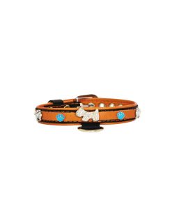 Dog and colorful paw prints and crowns adorned with rhinestones - KD01003/35/20/CW/11