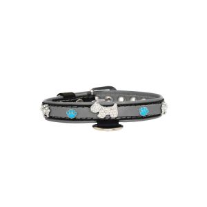 Dog and colorful paw prints and crowns adorned with rhinestones – KD01003/35/20/CW/12