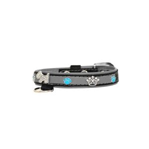 Dog and colorful paw prints and crowns adorned with rhinestones – KD01003/35/20/CW/12
