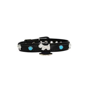Dog and colorful paw prints and crowns adorned with rhinestones – KD01003/40/20/CW/01