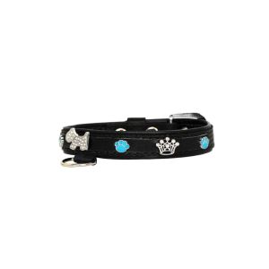 Dog and colorful paw prints and crowns adorned with rhinestones – KD01003/40/20/CW/01