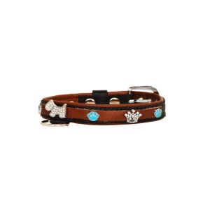 Dog and colorful paw prints and crowns adorned with rhinestones – KD01003/40/20/CW/08