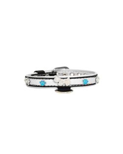 Dog and colorful paw prints and crowns adorned with rhinestones - KD01003/45/20/CW/02