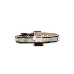 Dog and colorful paw prints and crowns adorned with rhinestones – KD01003/45/20/CW/09