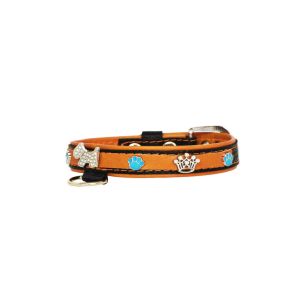 Dog and colorful paw prints and crowns adorned with rhinestones – KD01003/45/20/CW/11