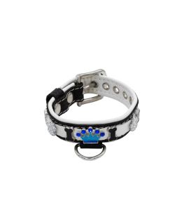 Colorful crown, paw prints, and colorful bones adorned with rhinestones - KD01006/35/20/CW/02