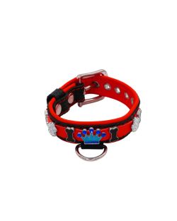 Colorful crown, paw prints, and colorful bones adorned with rhinestones - KD01006/35/20/CW/04