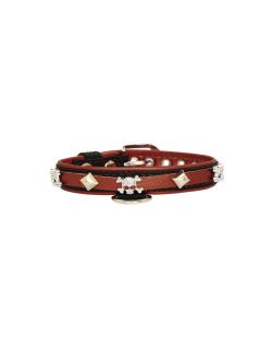Skull adorned with rhinestones and pyramids - KD01009/40/20/CW/08