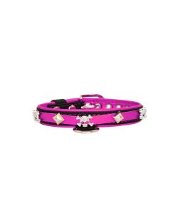 Skull adorned with rhinestones and pyramids - KD01009/40/20/CW/13