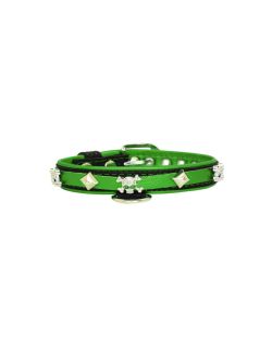 Skull adorned with rhinestones and pyramids - KD01009/45/20/CW/05