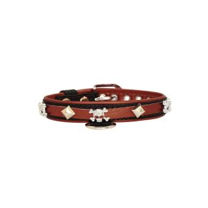 Skull adorned with rhinestones and pyramids – KD01009/45/20/CW/08