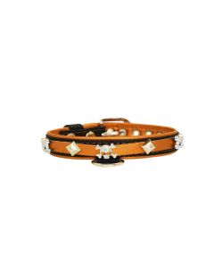 Skull adorned with rhinestones and pyramids - KD01009/45/20/CW/11