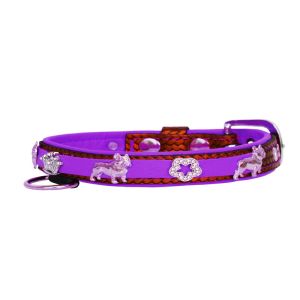 Crown adorned with rhinestones and a dog – French Bulldog with a star decorated with rhinestones – KD01011/35/20/BW/07