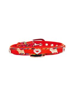 Corazón adornado con pedrería y perro – Westie con herradura decorada con pedrería - KD01012/35/20/ML/04