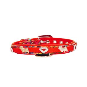Heart adorned with rhinestones and a dog – Westie with a horseshoe decorated with rhinestones – KD01012/35/20/ML/04