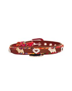 Corazón adornado con pedrería y perro – Westie con herradura decorada con pedrería - KD01012/40/20/ML/08
