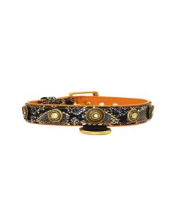 Round shield with rhinestones and round carved stones - KD01014/50/25/SM/11