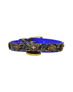 Escudo redondo con cruz medieval, diamante y diamante grabado. - KD01016/45/25/SM/03