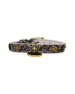 Escudo redondo con cruz medieval, diamante y diamante grabado. - KD01016/45/25/SM/09