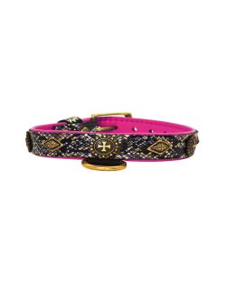 Escudo redondo con cruz medieval, diamante y diamante grabado. - KD01016/45/25/SM/13