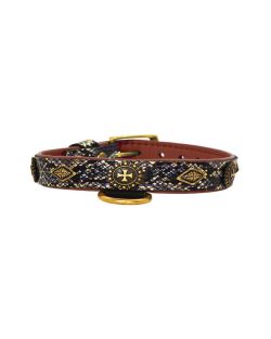 Escudo redondo con cruz medieval, diamante y diamante grabado. - KD01016/55/25/SM/08