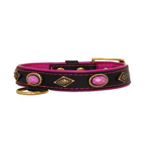 Oval fuchsia gemstone and engraved diamond – KD01019/45/25/BK/13