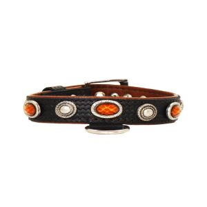Oval brown gemstone and round carved stones – KD01022/45/25/CW/08