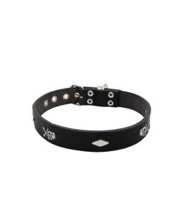 Motivos metálicos de pirata con calavera y diamante - KD01035/50/30/BK/00