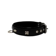 Rhombus with a pom-pom square pyramid with leather inlay – KD01037/50/30/BK/01