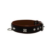 Rhombus with a pom-pom square pyramid with leather inlay – KD01037/50/30/BK/08