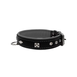 Rhombus with a pom-pom square pyramid with leather inlay – KD01037/50/30/BK/12