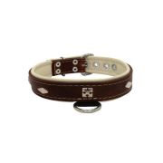 Rhombus with a pom-pom square pyramid with leather inlay – KD01037/50/30/BR/09