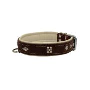 Rhombus with a pom-pom square pyramid with leather inlay – KD01037/50/30/BR/09