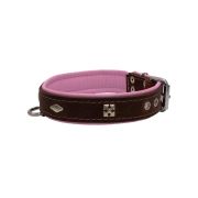 Rhombus with a pom-pom square pyramid with leather inlay – KD01037/50/30/BR/10
