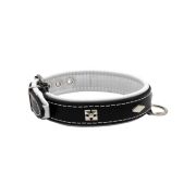 Rhombus with a pom-pom square pyramid with leather inlay – KD01037/55/30/BK/02