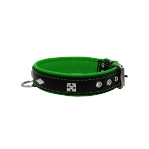 Rhombus with a pom-pom square pyramid with leather inlay – KD01037/55/30/BK/05