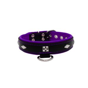 Rhombus with a pom-pom square pyramid with leather inlay – KD01037/55/30/BK/07