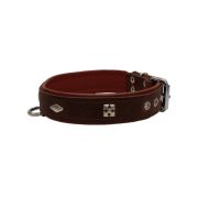 Rhombus with a pom-pom square pyramid with leather inlay – KD01037/55/30/BR/08