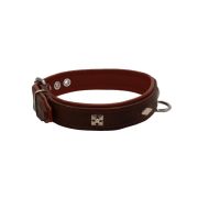 Rhombus with a pom-pom square pyramid with leather inlay – KD01037/55/30/BR/08
