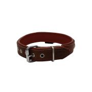 Rhombus with a pom-pom square pyramid with leather inlay – KD01037/55/30/BR/08
