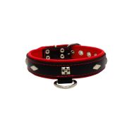 Rhombus with a pom-pom square pyramid with leather inlay – KD01037/60/30/BK/04