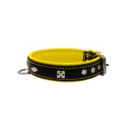 Rhombus with a pom-pom square pyramid with leather inlay – KD01037/60/30/BK/06