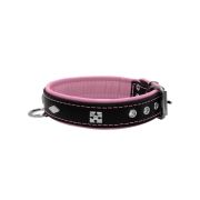 Rhombus with a pom-pom square pyramid with leather inlay – KD01037/60/30/BK/10