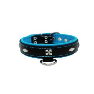Rhombus with a pom-pom square pyramid with leather inlay – KD01037/60/30/BK/14
