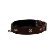 Rhombus with a pom-pom square pyramid with leather inlay – KD01037/60/30/BR/01