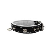 Rhombus with a pom-pom square pyramid with leather inlay – KD01037/65/30/BK/02