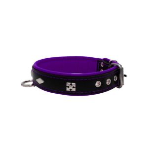 Rhombus with a pom-pom square pyramid with leather inlay – KD01037/65/30/BK/07