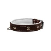 Rhombus with a pom-pom square pyramid with leather inlay – KD01037/65/30/BR/02