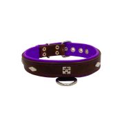 Rhombus with a pom-pom square pyramid with leather inlay – KD01037/65/30/BR/07