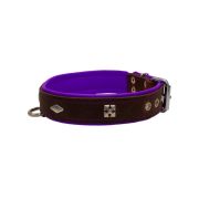 Rhombus with a pom-pom square pyramid with leather inlay – KD01037/65/30/BR/07